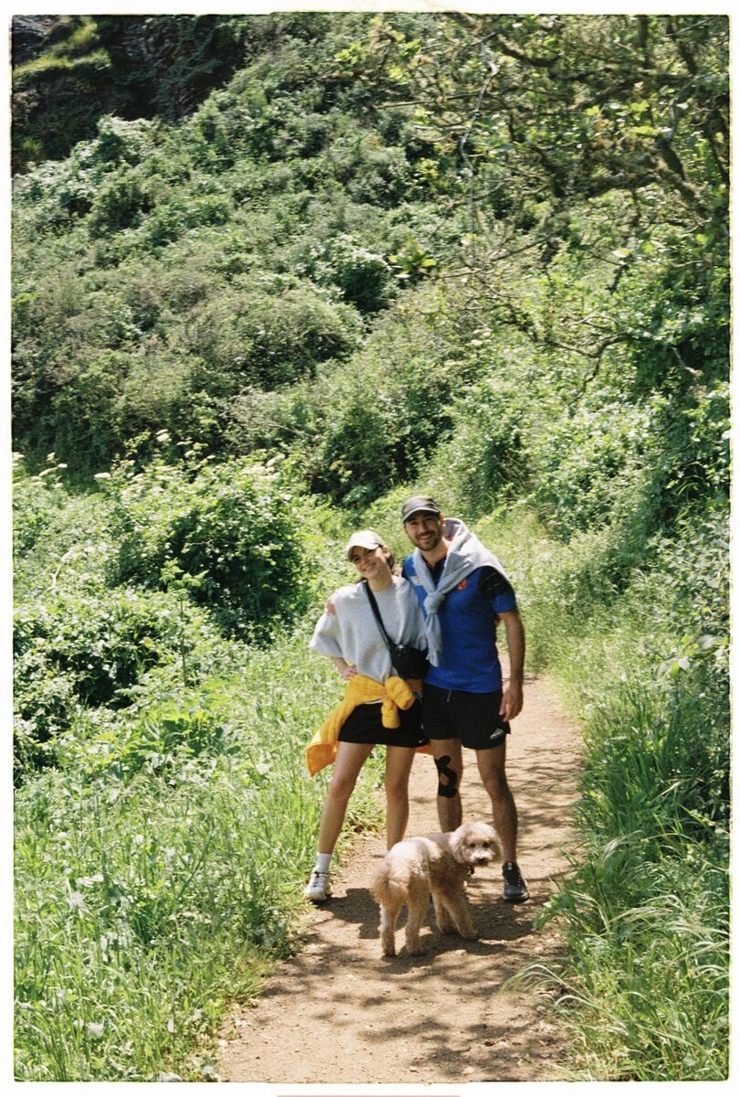 Family hiking together