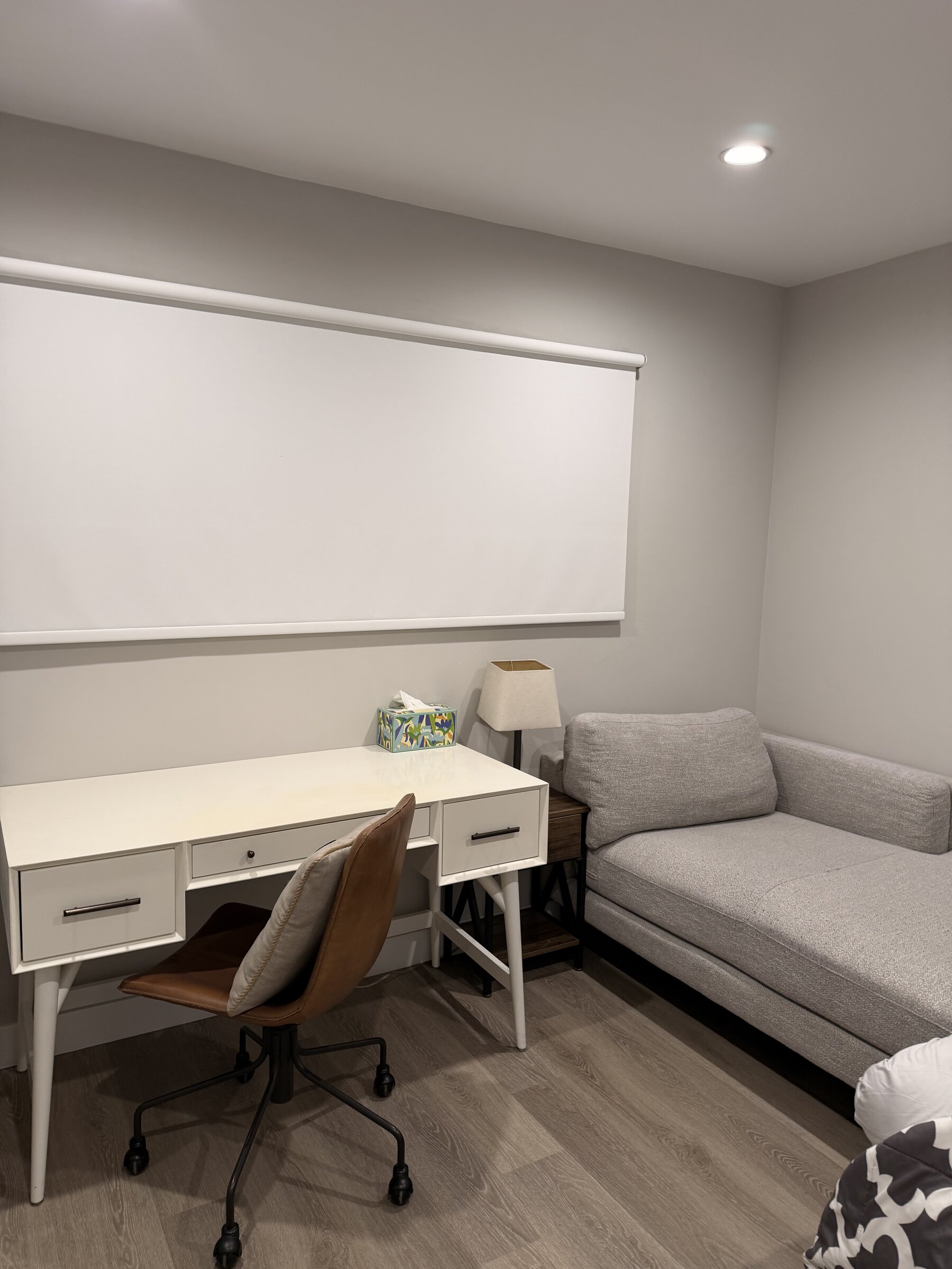 Desk and living area